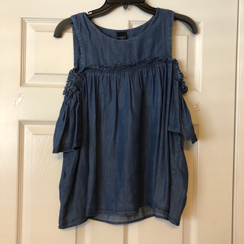 Demin off the shoulder blouse